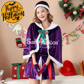【In Stock】Christmas Cosplay Christmas Purple Dress Costume Costumes